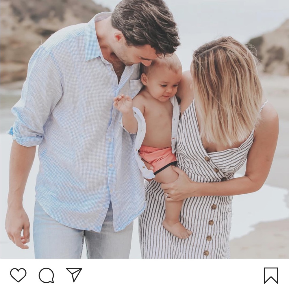 Urban Outfitters striped linen midi dress: small